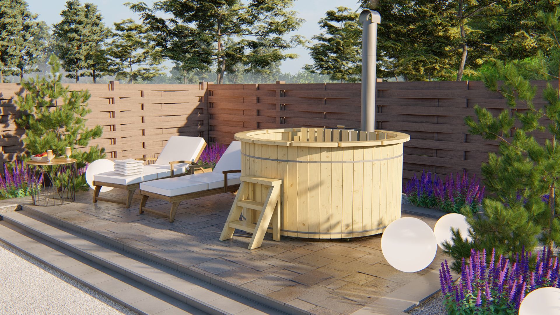 Hottub met interne aluminium kachel