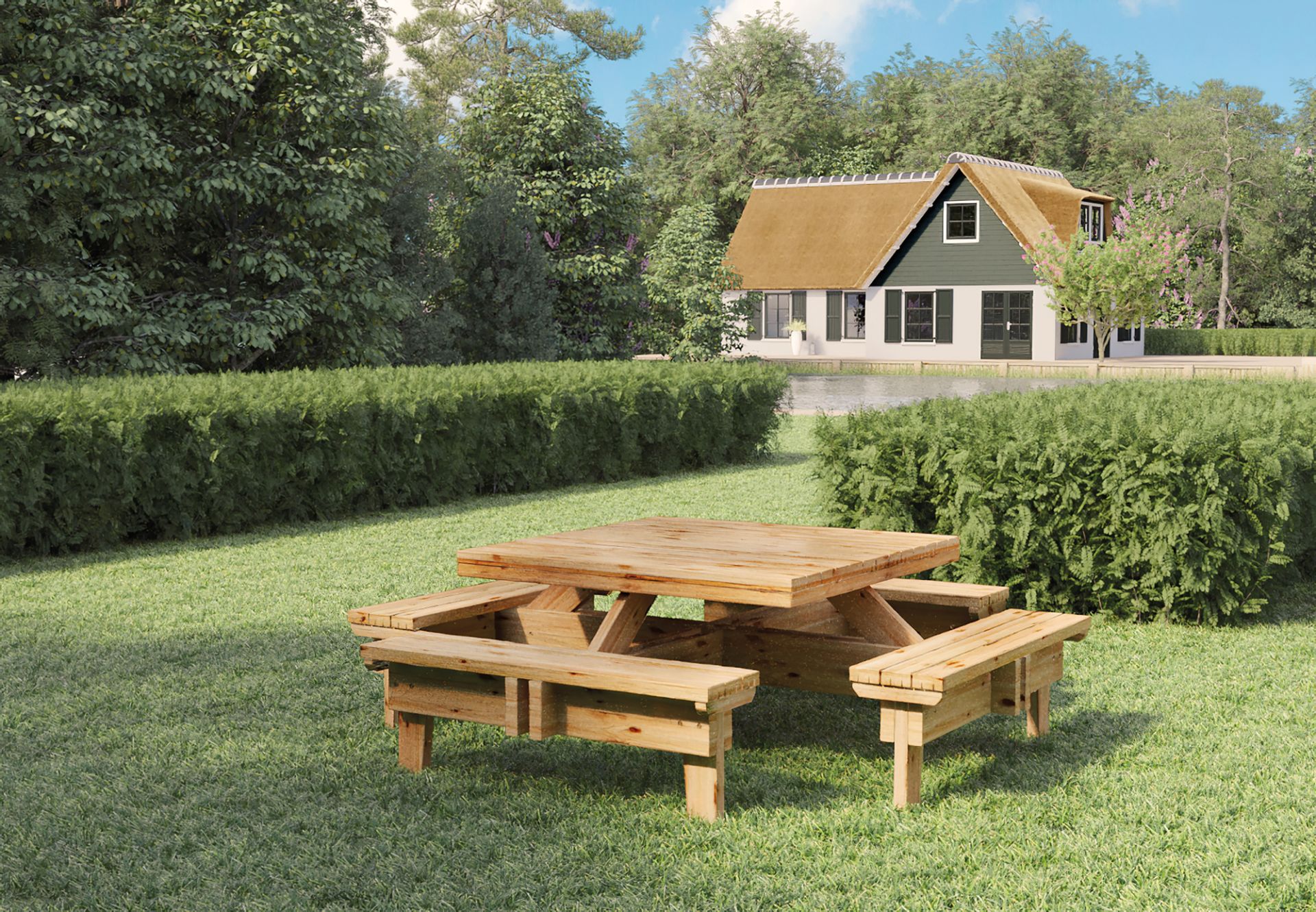 Picknicktafel Vierkant 130cm vuren