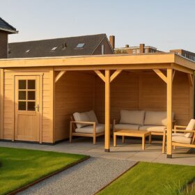 Combinatie 5 half dicht incl. deur en open met achterwand