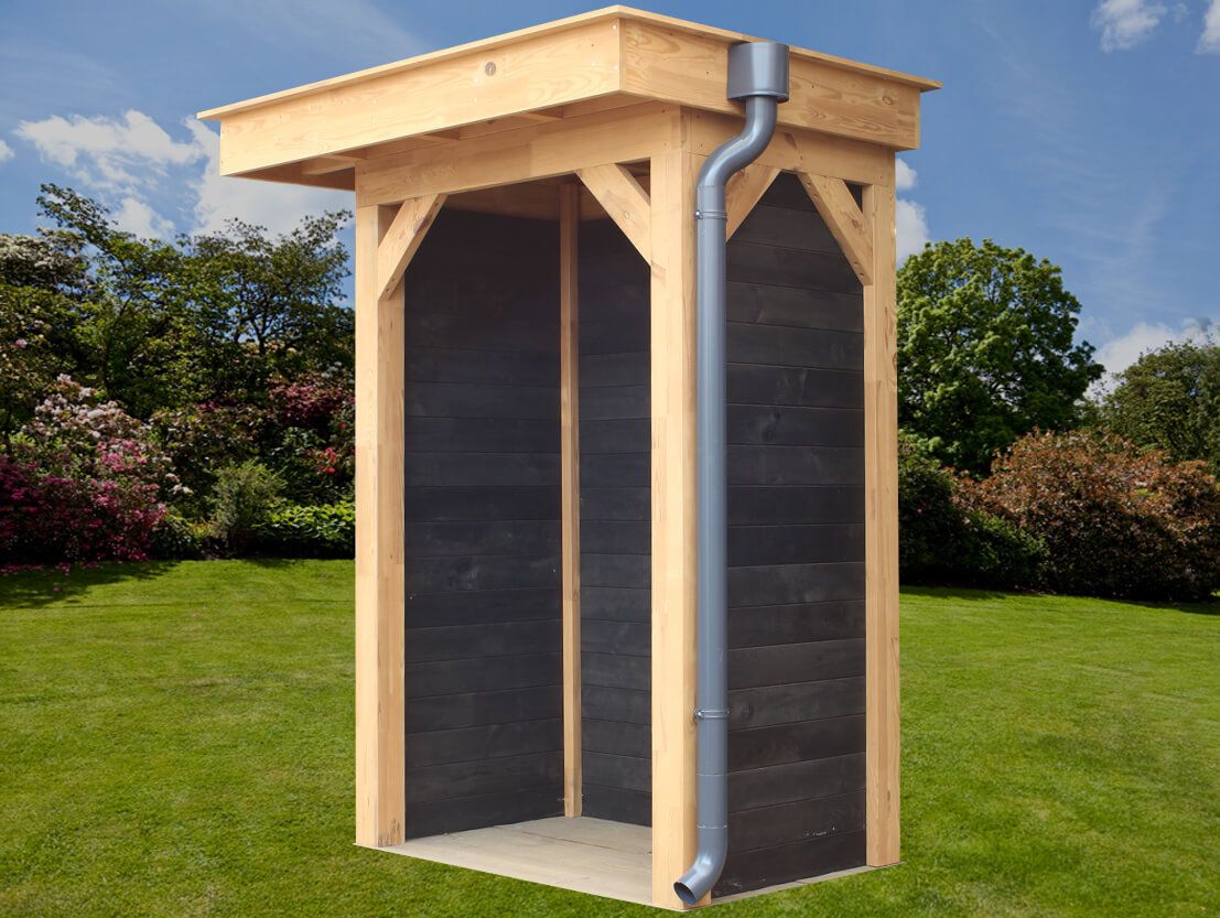 Hemelwaterafvoerset platdak zijuitloop Antraciet Metaal